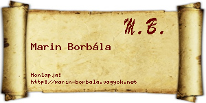 Marin Borbála névjegykártya